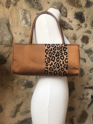 Sac à main style bohème chic neuf tissu marron et broderie style