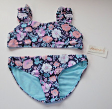 Raisins Size 14 Big Girls 2 Pc Tulum Blue Pink Floral Bikini Swimsuit Set