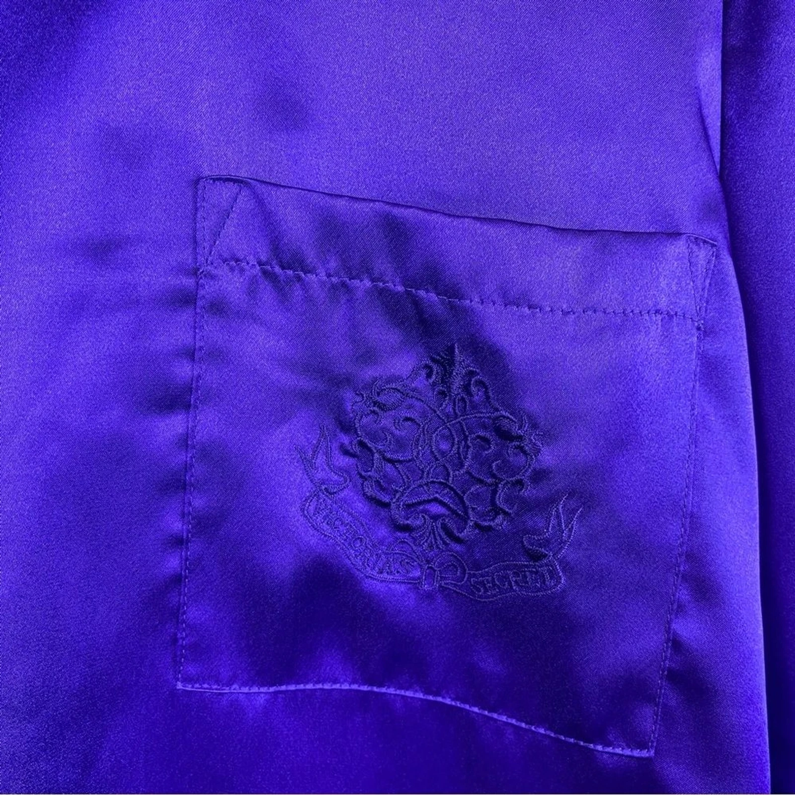 UNDERCOVER Abito camicia da notte VS vintage in raso viola manica lunga con bottoni M