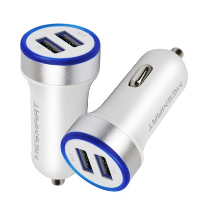 MESMART Dual Port 3.1A USB Car Charger Adapter LED Voltmeter 12V/24V For Samsung