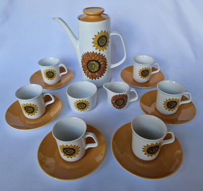Vintage J&G Meakin Sunflower Kaffeeservice
