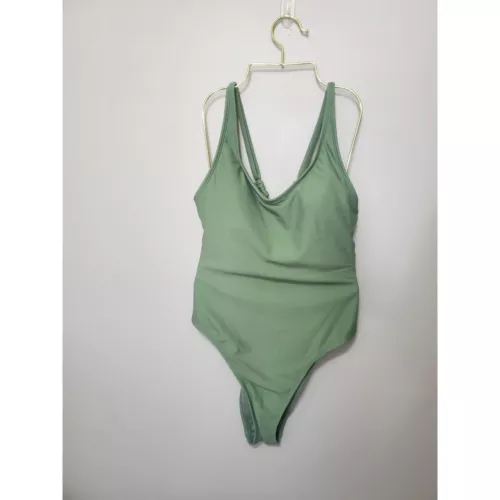 xhileration Women's Olive One Piece Swim Suit Cross back straps Size S (0-2)