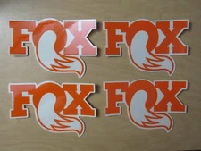 Lot Of 4 FOX Shox Racing STICKER Decal Orange & Clear 4x6 Motocross MX BMX Race