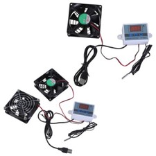 USB 80mm Cabinet Fan with Adjustable Thermostat Control for AVCabinets