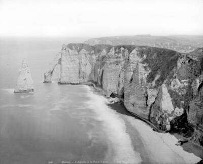 Etretat The Needle And The Gate Of Downstream France Old Photo