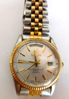 OFFERS WELCOMED Vintage Elgin Miyota Movement Goldtone Quarts Watch NO BATTERY Vintage Elgin Gold Tone Men main image 4