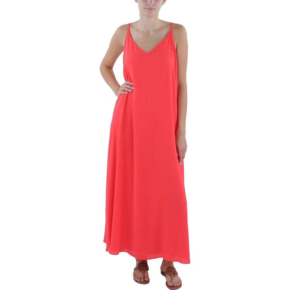 Женское розовое макси-летнее платье-комбинация без рукавов Vince Camuto, L BHFO 3058