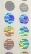 SV10 100 3/8" SVAG Round Security Hologram Labels Tamper Evident Stickers