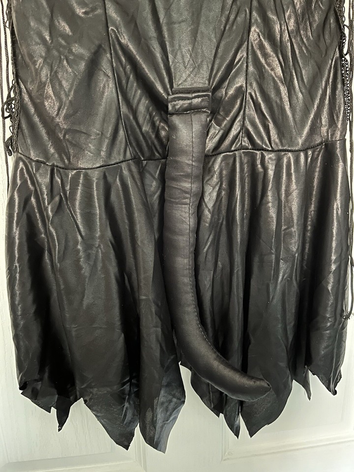fancy dress costume faux leather black cat Halloween S Small 4 6 8 sexy