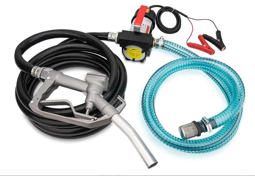 Diesel Transfer Pump Kit, 12V Fuel Transfer Pump with Hose Nozzle for Kerosene