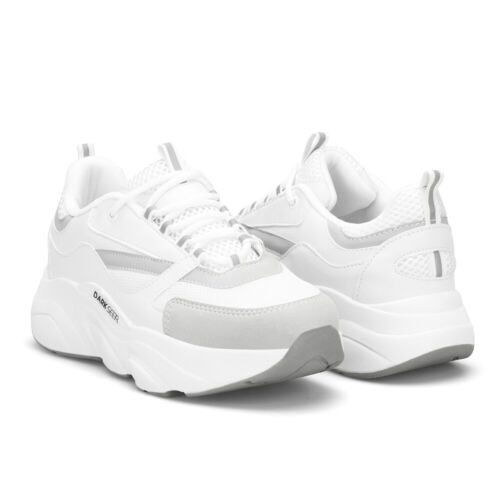 Women's Chunky Sneakers Stylish High Top Comfy Lightweight Men's Sports Trainers - Picture 3 of 17