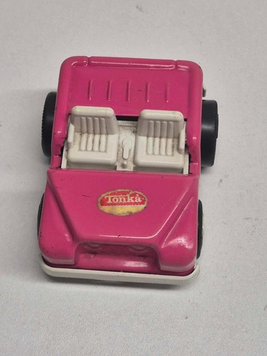 Vintage Tonka 3" 70er Jahre rosa Jeep - Pressstahl Spielzeugauto - Bild 2 von 7