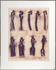 Christian Jaccard, Fils Noir Sur Le Rouge, Siebdruck, Unterzeichnet & Nummeriert