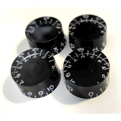 4 Gibson LP SG Vintage-style Speed Knobs Black metric 18 splines not engraved