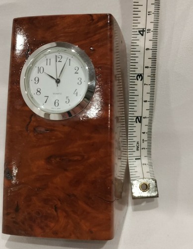 Redwood Burl Clock, Handmade, 2008. 4" X 2" X 2.5" Beautiful - Picture 8 of 11