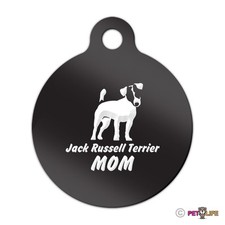 Jack Russell Terrier Mom Engraved Keychain Round Tag w/tab jrt parson