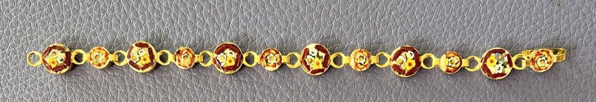 Bracelet Micro-mosaïque Doré Italie - Bijou Vintage/occasion, Référence REF96933