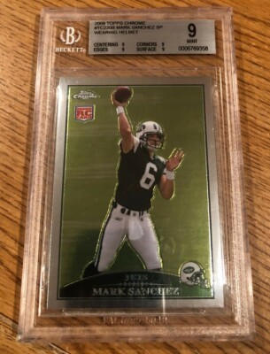 2009 Topps Chrome #TC220B Mark Sanchez Rookie BGS 9 MINT RC NEW YORK JETS SP