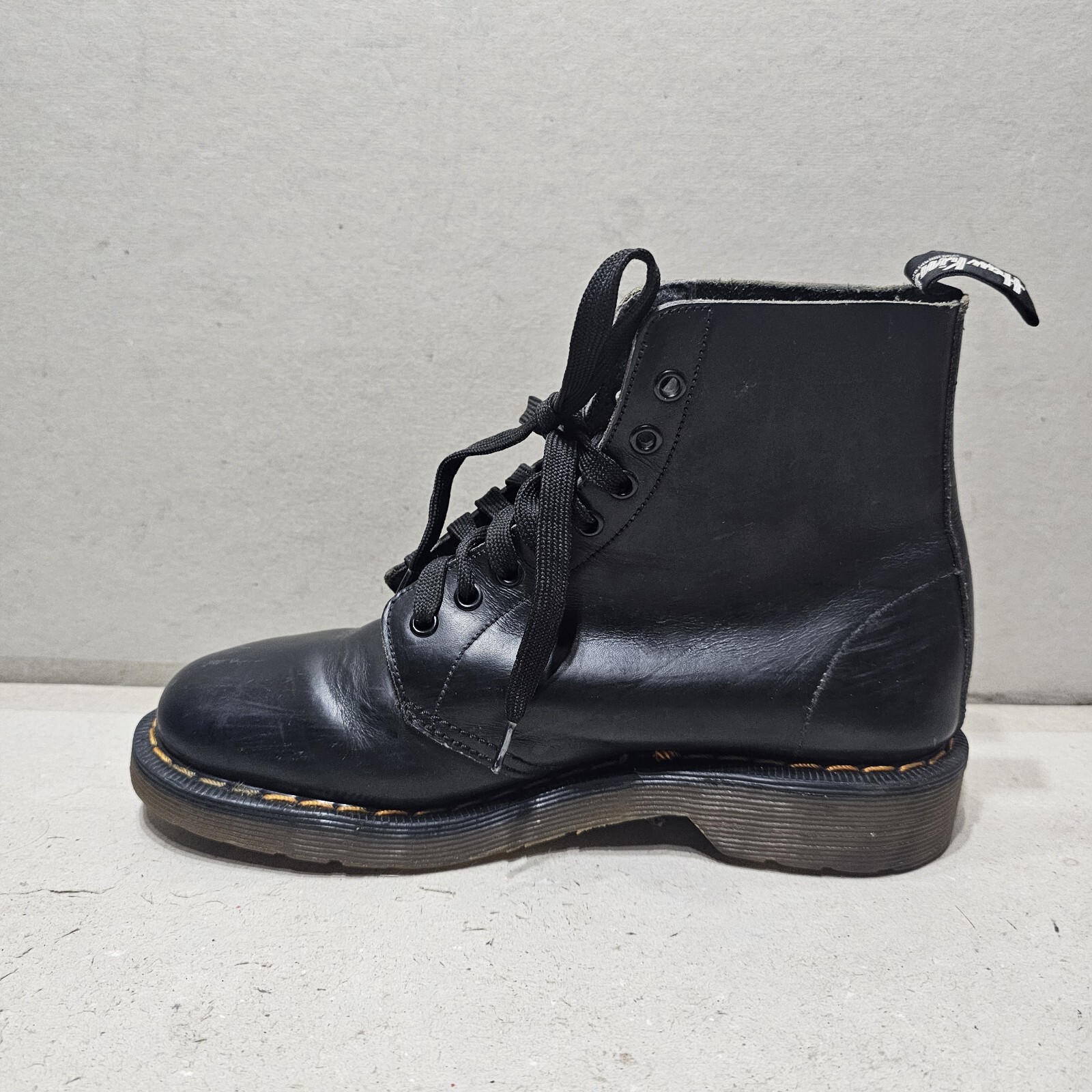 Vintage HAWKINS of Northampton x DR Martens Black Leather Boots Size