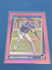 2021 Donruss Holo Pink Rookie #32 Brailyn Marquez Chicago Cubs BASEBALL Card B2. rookie card picture