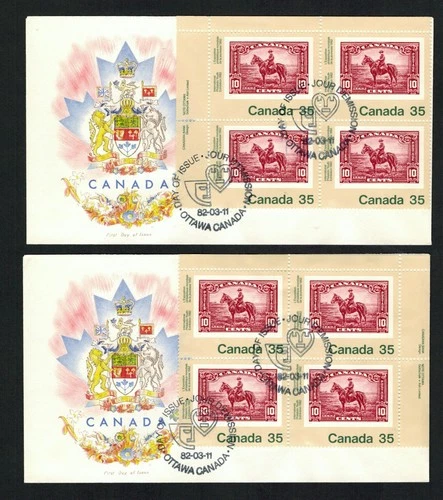Canada #911, 1982 35¢ RCMP Capex Matched set on R. G. Sharpe (RGScachet FDCs, VF