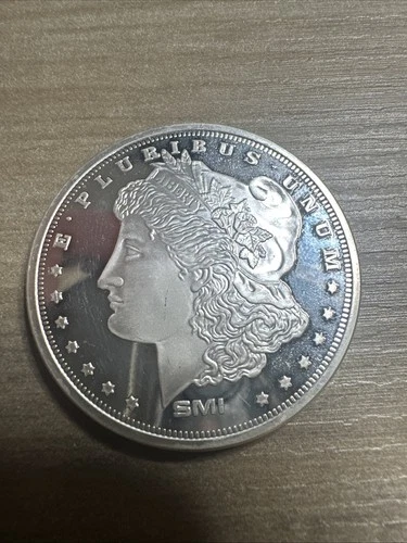 1 TROY OZ SILVER DOLLAR MORGAN DESIGN ROUND SMI SUNSHINE MINT.999 FINE BU (S335)