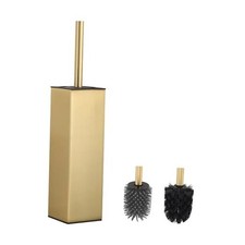 Toilet Brush and Hoder Set Freestanding for Bathroom Brushed Gold