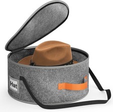 Cowboy Hat Box for Travel and Storage, Collapsible Cap Organizer Case with