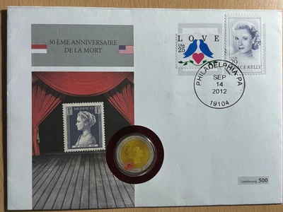 Monaco 2 Euro 2012 Numisbrief - 30. Todestag von Grace Patricia Kelly-Very Rare - Bild 1 von 4