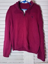Tommy Bahama Boy  s Red Quarter Zip Sweater Size M 7 8 Cotton