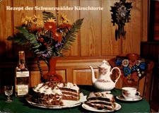 Schwarzw�lder Kirschtorte Black Forest Cake Triberg Germany vtg postcard x343