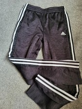 Kid's Adidas Straight leg Black w/ White Stripes Track Pants Size Large 14/16 