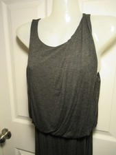 Ann Taylor Loft Long Maxi Dress, Dark Gray Jersey Knit Sleeveless, Size Small
