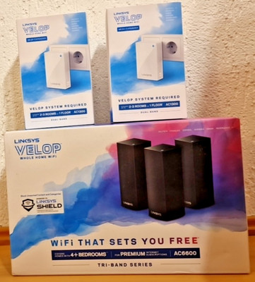 Linksys Velop WHW0303 Tri-Band Mesh WiFi (AC2200) + 2xWHW0101P Extender   Bundle