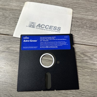 Sesame Street Astro-Grover Commodore 64/128 Game on 5.25'' disk