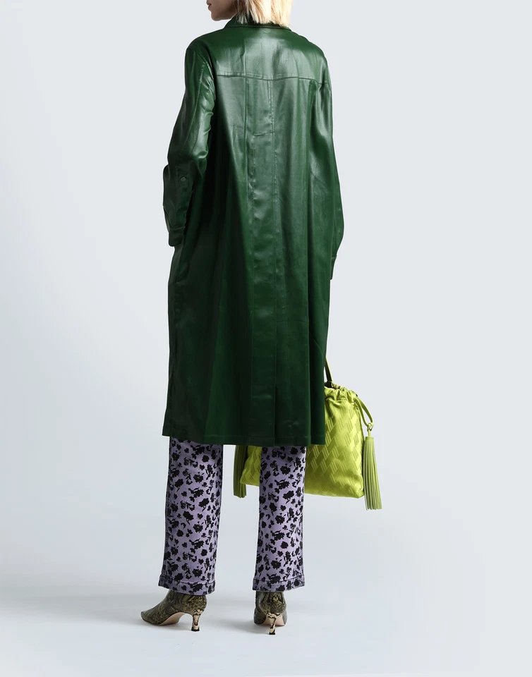 RRP €1114 3.1 PHILLIP LIM Coated Topcoat Size M Green Stretch Full Zip Collared - Image 2 of 4