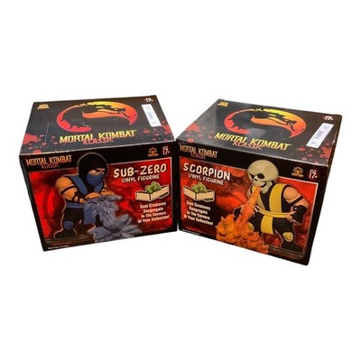 Mortal Kombat Klassic Sub-Zero & Scorpion Corner Creature Vinyl Figures In Hand