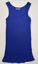 MICHAEL STARS Ribbed Sleeveless V-Neck TANK Top Shirt 'One Size' BLUE~New