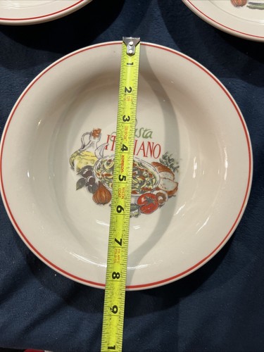 3 Vintage Trisa New Concept Pasta Italiano Large Bowls Set Stoneware 8” - Picture 9 of 11
