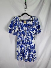 FARM Rio Garden Tiles Mini Dress Size XXS with Missing Buttons