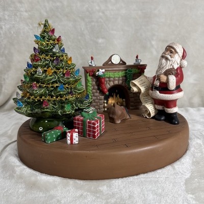 Lighted Tree, Fireplace, SANTA W/ Naughty or Nice List, & Dog Ceramic Gorgeous!