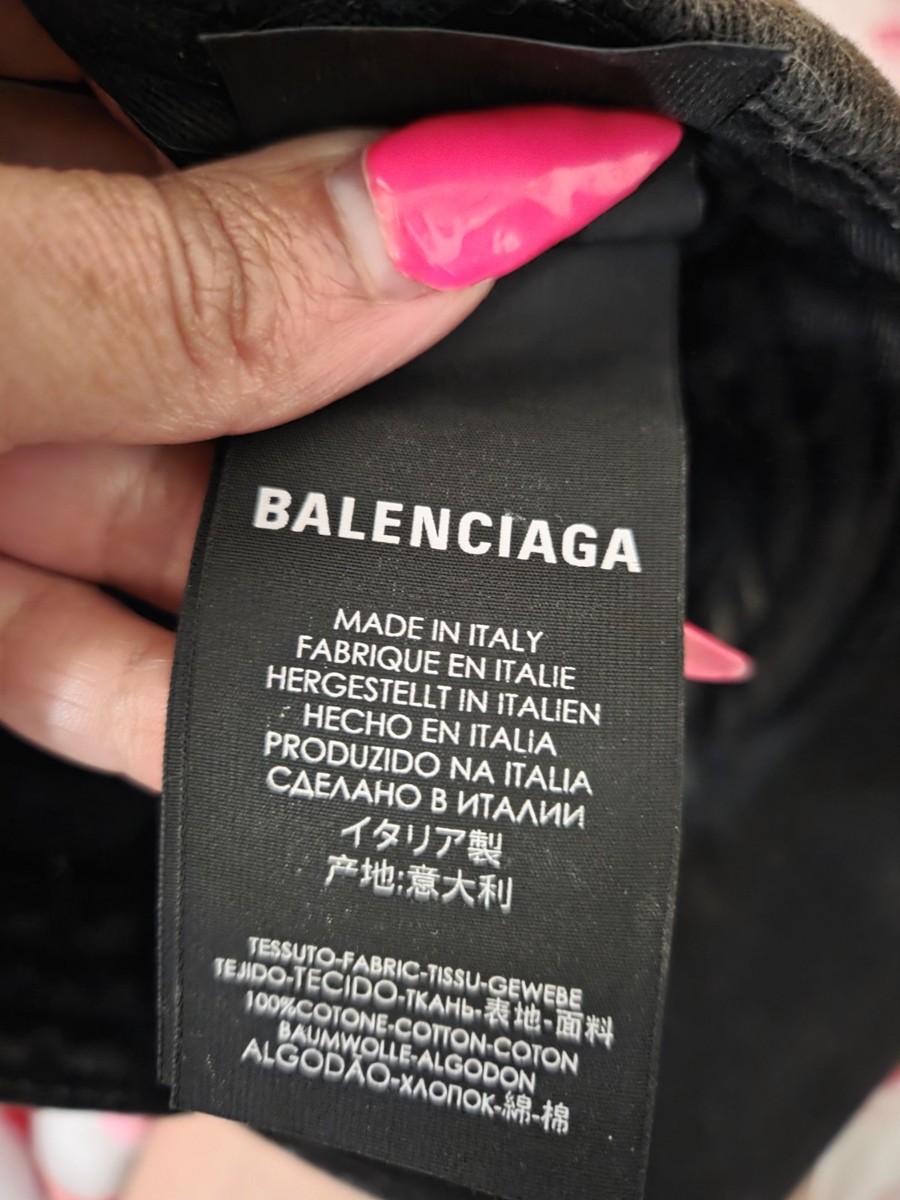 Balenciaga Black Solid Logo Baseball Cap Hat Unisex Adults One Size View 2