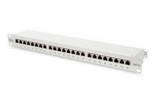 CAT 6, Class E Patch Panel CAT 6 shielded - 1HE 24-Port grey