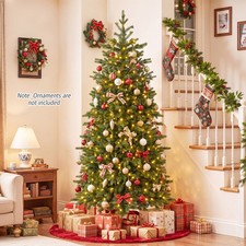 6 FT Artificial Christmas Tree w/434 PE Branch Tips 250 LED Lights Remote