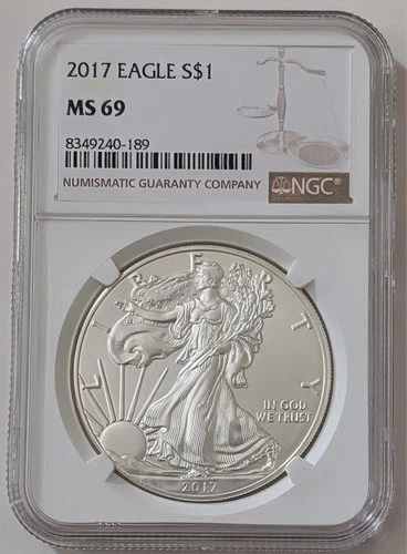 2017 AMERICAN SILVER EAGLE COIN $1 NGC MS69 BROWN LABEL SKU 8349240-189