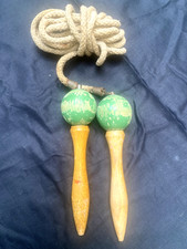 VINTAGE WOODEN HANDLE SKIPPING ROPE ORGINAL ROPE TOY SKIP