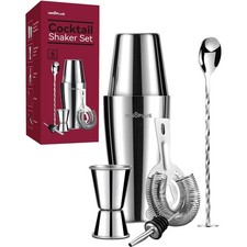 Cocktail Shaker Set Edelstahl 6-teilig Cocktailzubehör Geschenk Bar