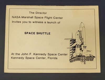 NASA Space Shuttle Kennedy Space Center Launch Invitation Vintage Souvenir