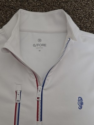 G/FORE Mens Medium Daytona Tech Interlock Quarter Zip Pullover Seahorse EUC