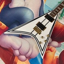 2008 Jacksn Pro Series RR5 Randy Rhoads Ivory Gold Parts, Free Ship